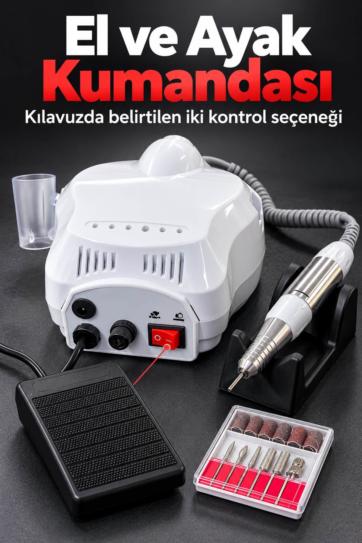 Elektrikli Tırnak Şekillendirme Seti Kablolu El Aparatlı