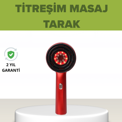 Elektrikli Titreşim Masaj Tarak Kırmızı Işık Terapi