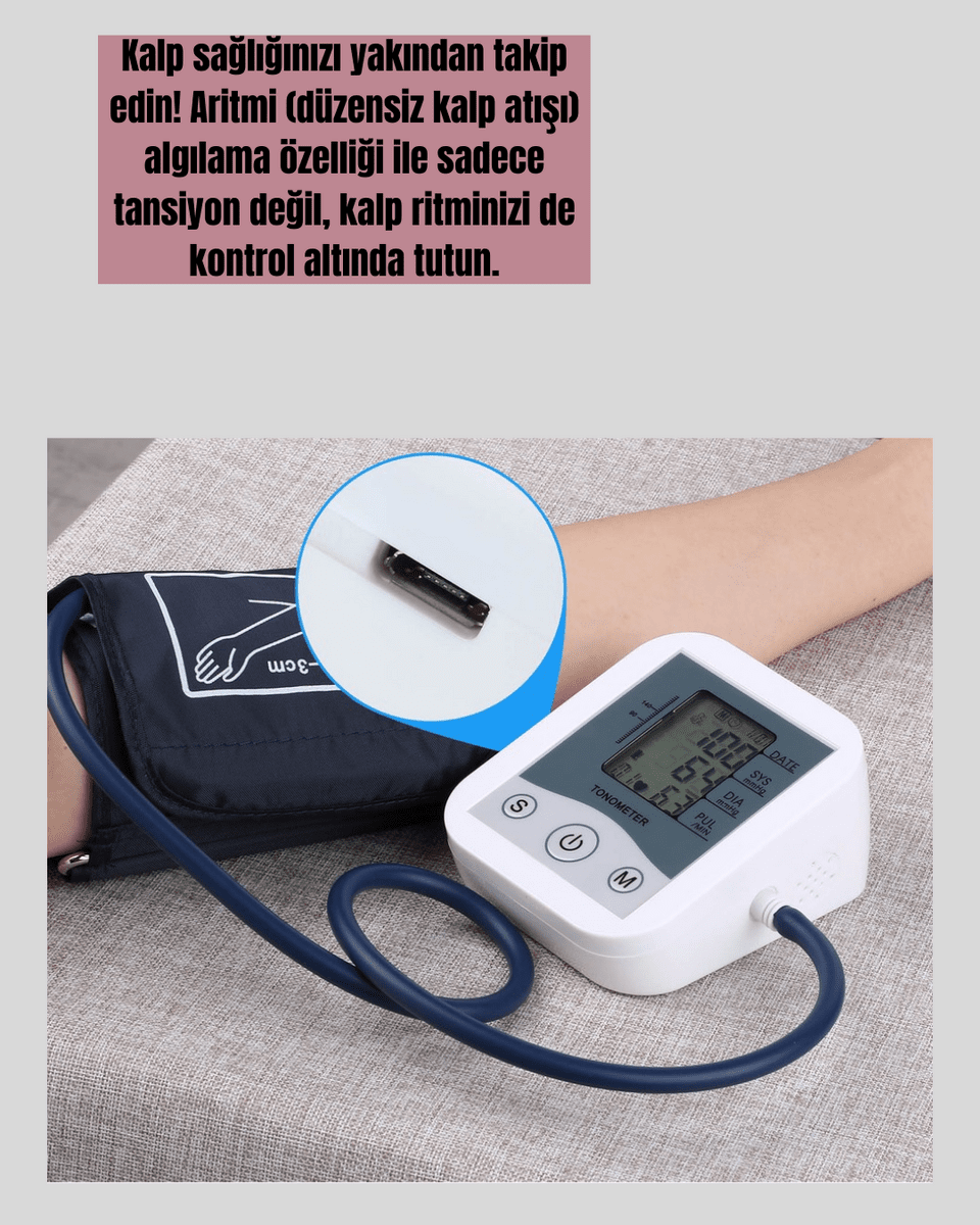 Taşınabilir Pil ve USB Girişli Tansiyon Aleti