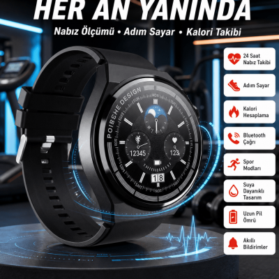 En Çok Tercih Edilen Akıllı Saat Amoled Ekran Nabız Sensörü GPS Uyumlu Adımsayar