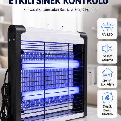 Enerji Tasarruflu Elektrikli Sinek Öldürücü Güvenli ve Etkili Koruma
