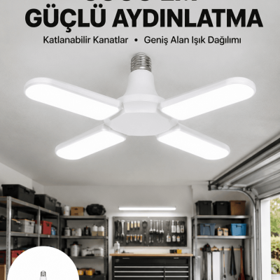 Enerji Tasarruflu LED Ampül 60 Watt 4 Kollu Beyaz Işık Yeni Nesil