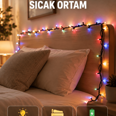 Enerji Tasarruflu Şeffaf Kablo 5 m 50 LED Dekor Işık Yeni Nesil