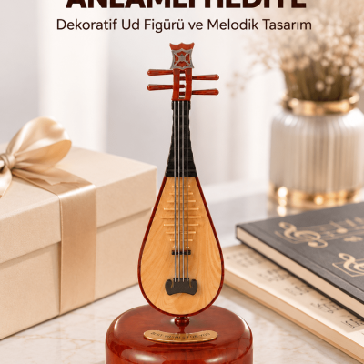 Enstrüman Figürlü Melodi Çalan Dekoratif Müzik Kutusu