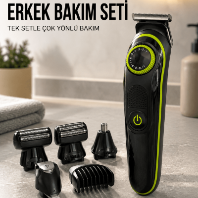 Erkek Kişisel Bakım Seti Çok Amaçlı Sakal Vücut Burun Kulak Tıraş Makinesi