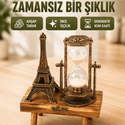 Ev, Ofis ve Kafeler İçin Retro Ahşap Kum Saati Dekorasyonu