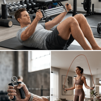 Ev Spor Seti Atlama İpi El Yayı Karın Egzersiz Aleti Fitness Seti