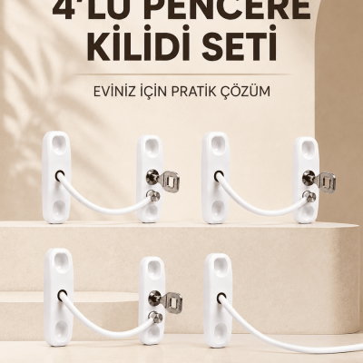 Ev Tipi Pencere Güvenlik ve Emniyet Kilidi 4 Adet Set