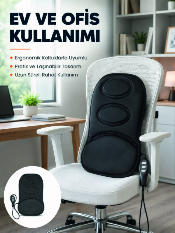 Ev ve Araç İçin Masaj Minderi Modlu Isıtmalı Titreşimli Koltuk Masaj Pedi