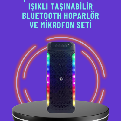 Ev ve Dış Mekan Kullanımına Uygun RGB Işıklı Hoparlör