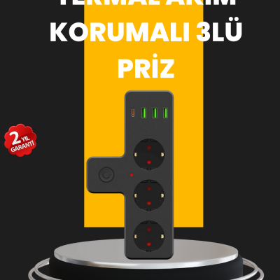 Ev ve Ofis İçin Akıllı Çoklu Priz 7 Girişli