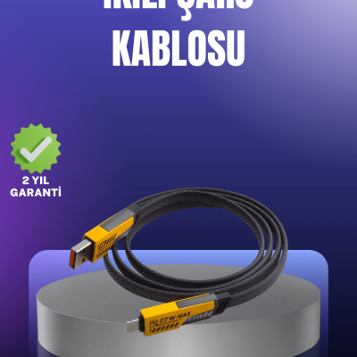 Evrensel Uyumluluklu Dayanıklı Metal Başlıklı Hızlı Şarj Kablosu