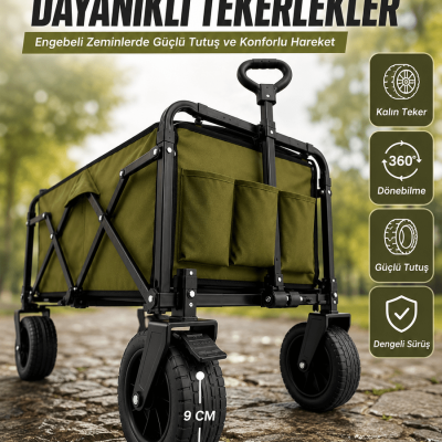Extra Cepli Katlanabilir Wagon Arabası ile Pratik ve Düzenli Taşıma