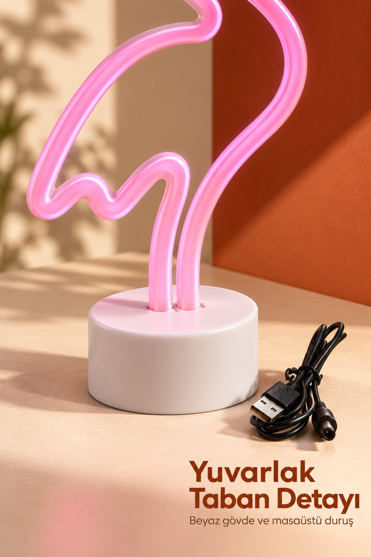 Flamingo LED Lamba Pembe Işıklı