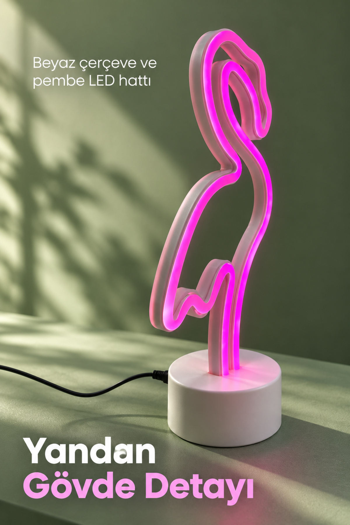 Flamingo LED Lamba Pembe Işıklı