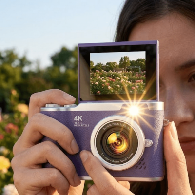 Flip Ekranlı Dijital Kamera 4K Video 48 MP Güzelleştirme Modu