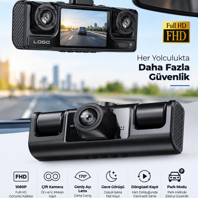 Full HD 1080P Döngüsel Kayıtlı Araç Kamerası