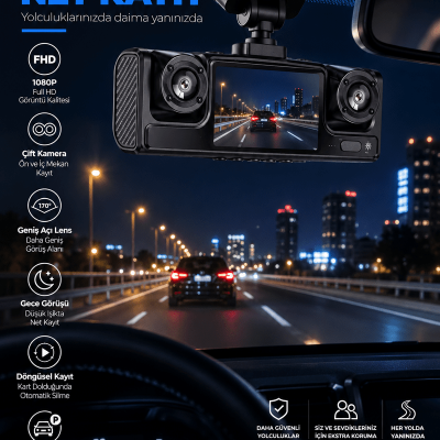 Full HD 1080P Döngüsel Kayıtlı Araç Kamerası