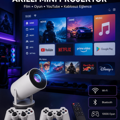 Full HD 8 GB Ayaklı Çift Kollu 4K Video Oyun Konsolu Taşınabilir Yeni Nesil