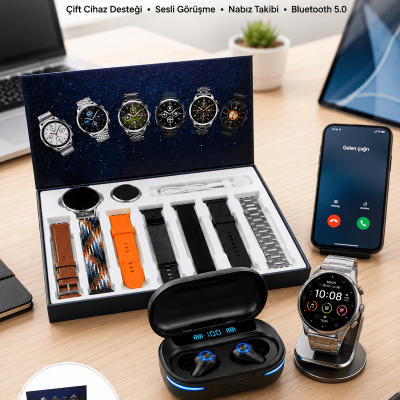 Gamer Oyuncu Seti Bluetooth Kulaklık Ucuz Kaliteli Yeni Nesil Akıllı Saat