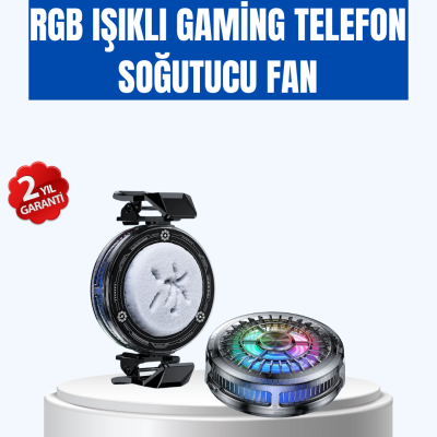 Gaming Telefon Soğutucu RGB Fan Sessiz Çalışma Tüm Modeller Uyumlu