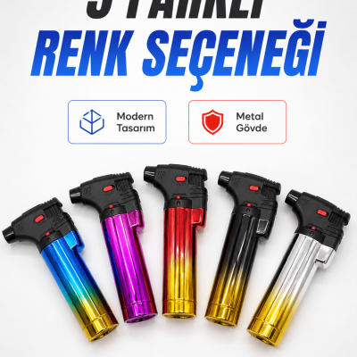 Gaz Dolumlu Rüzgar Dayanıklı Pürmüz Çakmak Ayarlı Alev Güçlü Performans
