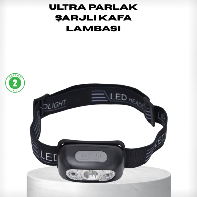 Gece Balıkçılığı İçin Ultra Parlak Şarjlı Kafa Lambası | 4 Işık Modu + USB Şarj