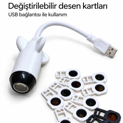 Gece Lambası Dünya ve Güneş Desenli