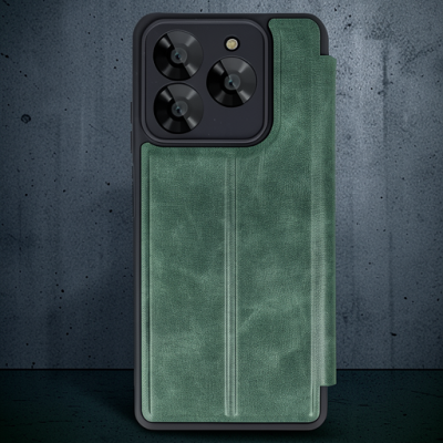 General Mobile Era 50 Kılıf Flip Cover - Koyu Yeşil