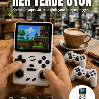 Geniş Ekranlı Taşınabilir Retro Oyun Konsolu Yeni Nesil