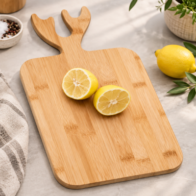 Geyik Boynuzlu Ahşap Kesim Panosu 37x18