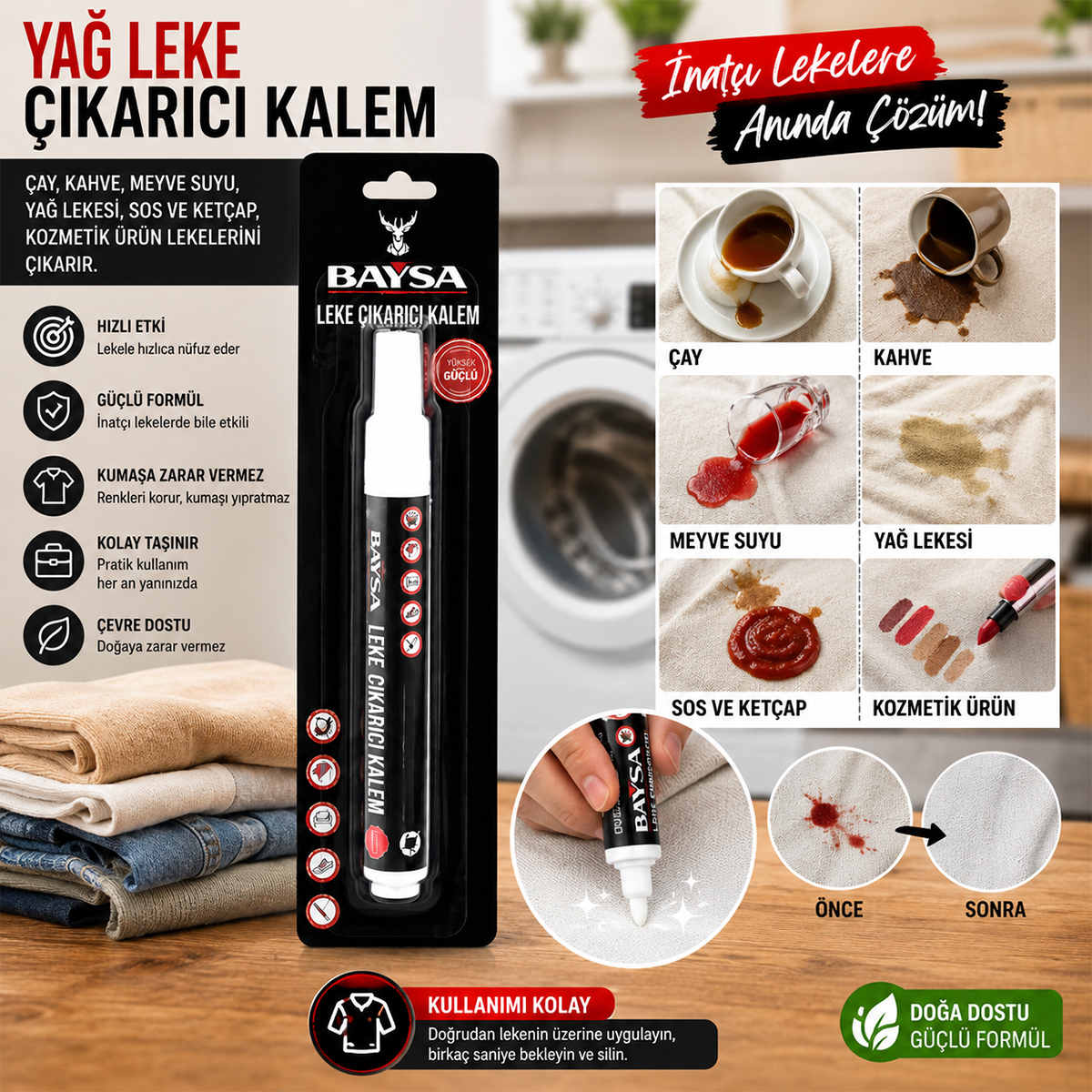 Giysi İçin Yağ Leke Çıkarıcı Kalem
