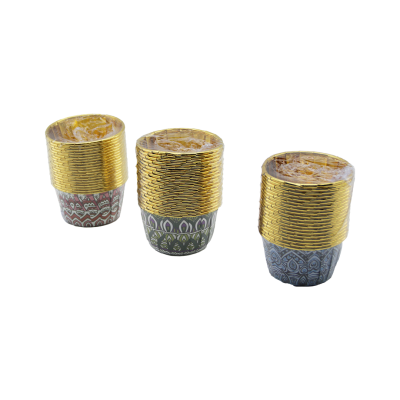 Gold folyo muffin kağıt kapsül yuvarlak kalın (ağız çap: 6.5cm, derinlik: 3.5cm)