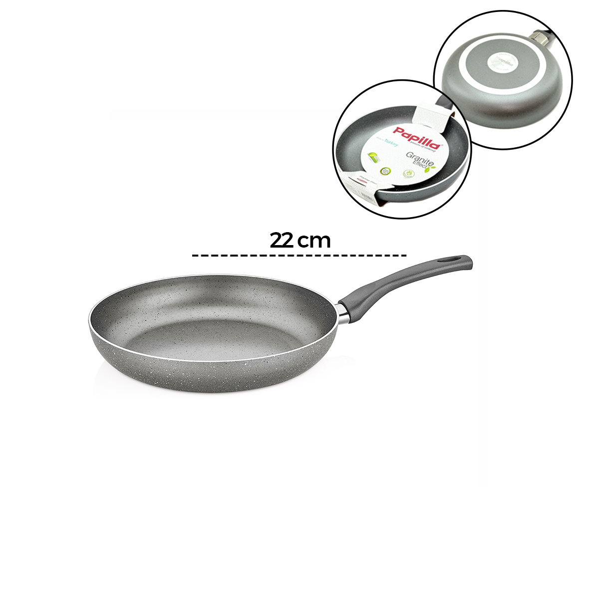 Granit Tava 22 cm Tek Saplı