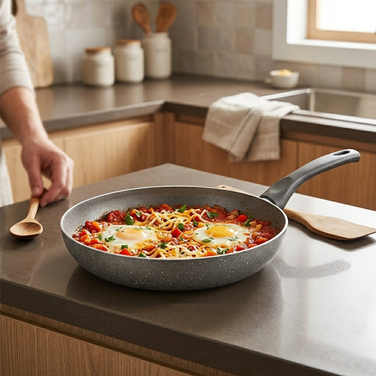 Granit Tava 30 cm Tek Saplı