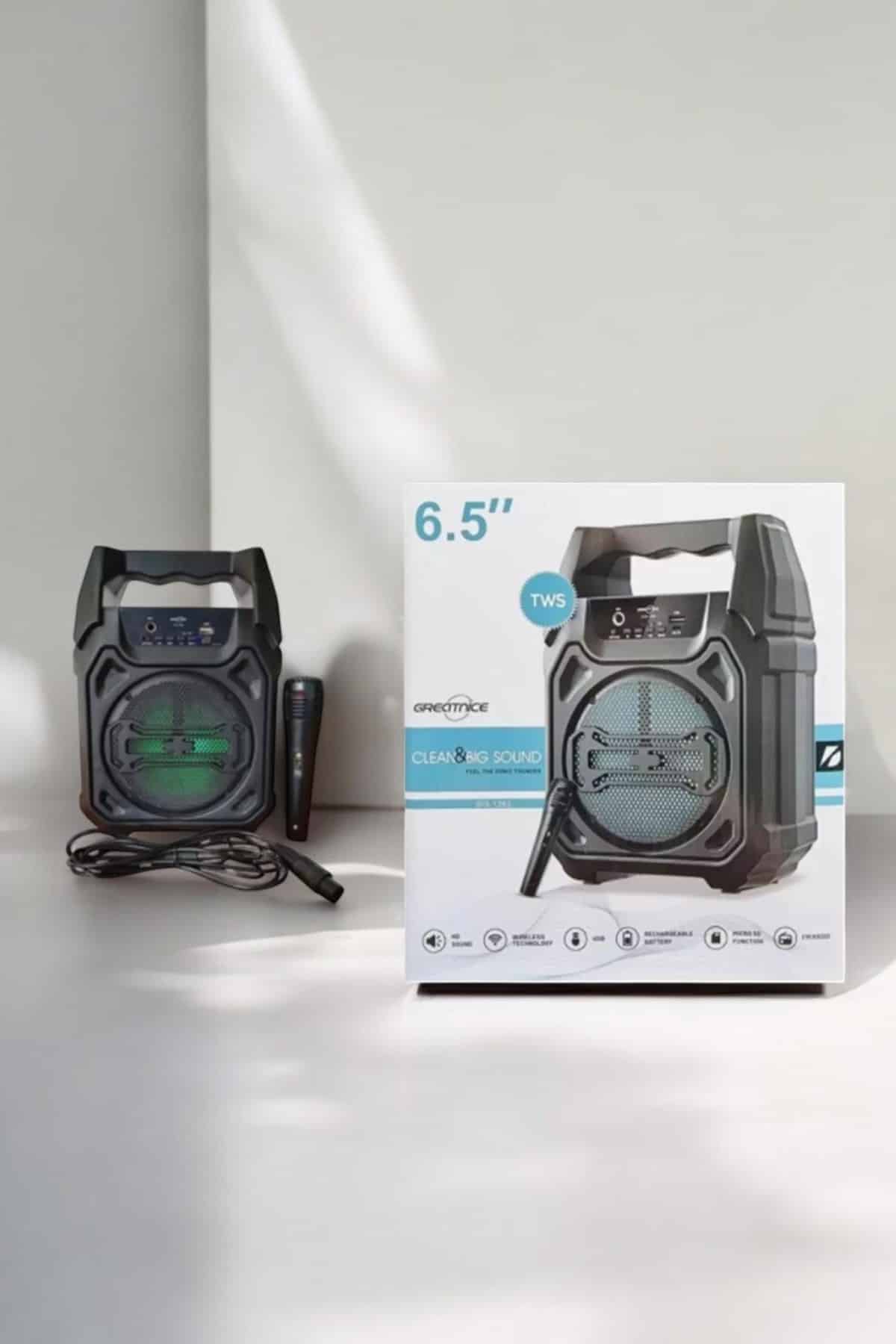 Güçlü ve Şarj Edilebilir Bluetooth Hoparlör 6.5 İnç