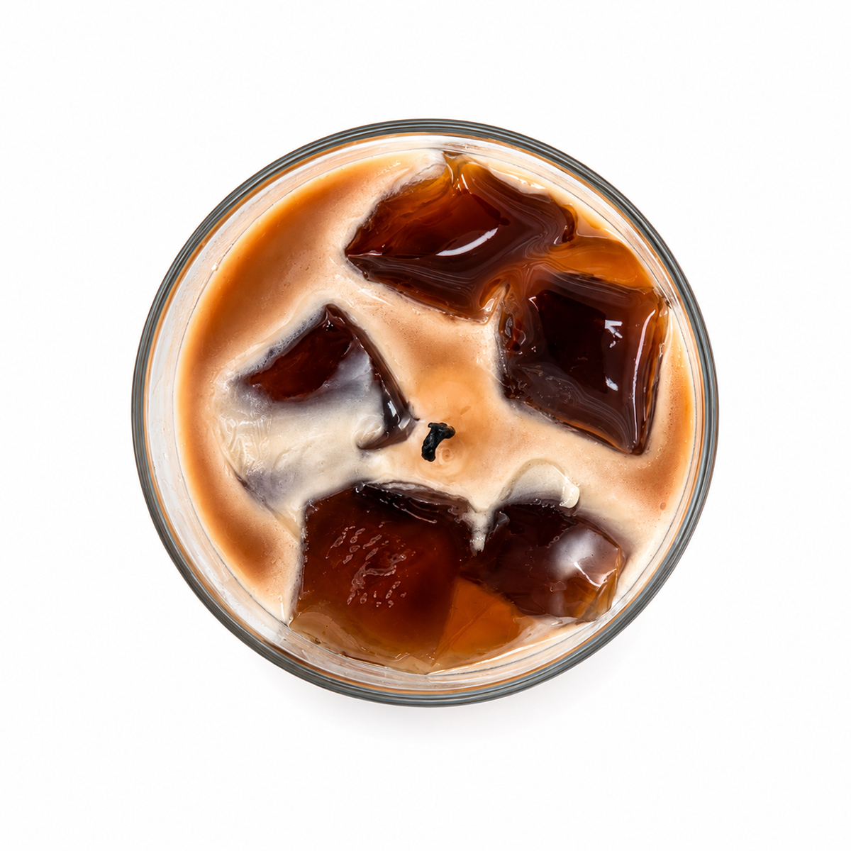 Gül Kokulu Latte Aromalı Cam Bardak Mum
