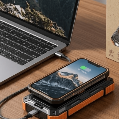 Güneş Enerjili 20000 mAh Powerbank Hızlı Şarj ve Kablosuz Şarj Destekli Dayanıklı Tasarım