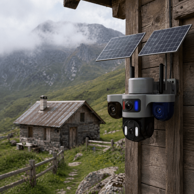 Güneş Enerjili Çiftlik Kamerası 3 Lensli 9MP Solar Kamera 2 Yıl Garantili