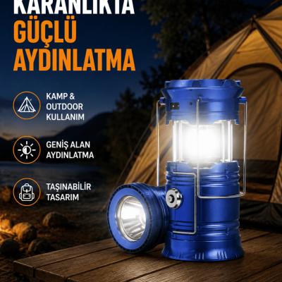 Güneş Enerjisiyle Çalışan Kamp Feneri Hafif Portatif Uzun Ömürlü