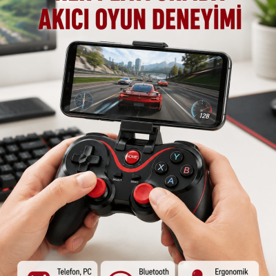 Hafif ve Taşınabilir Kablosuz Bluetooth Oyun Konsolu