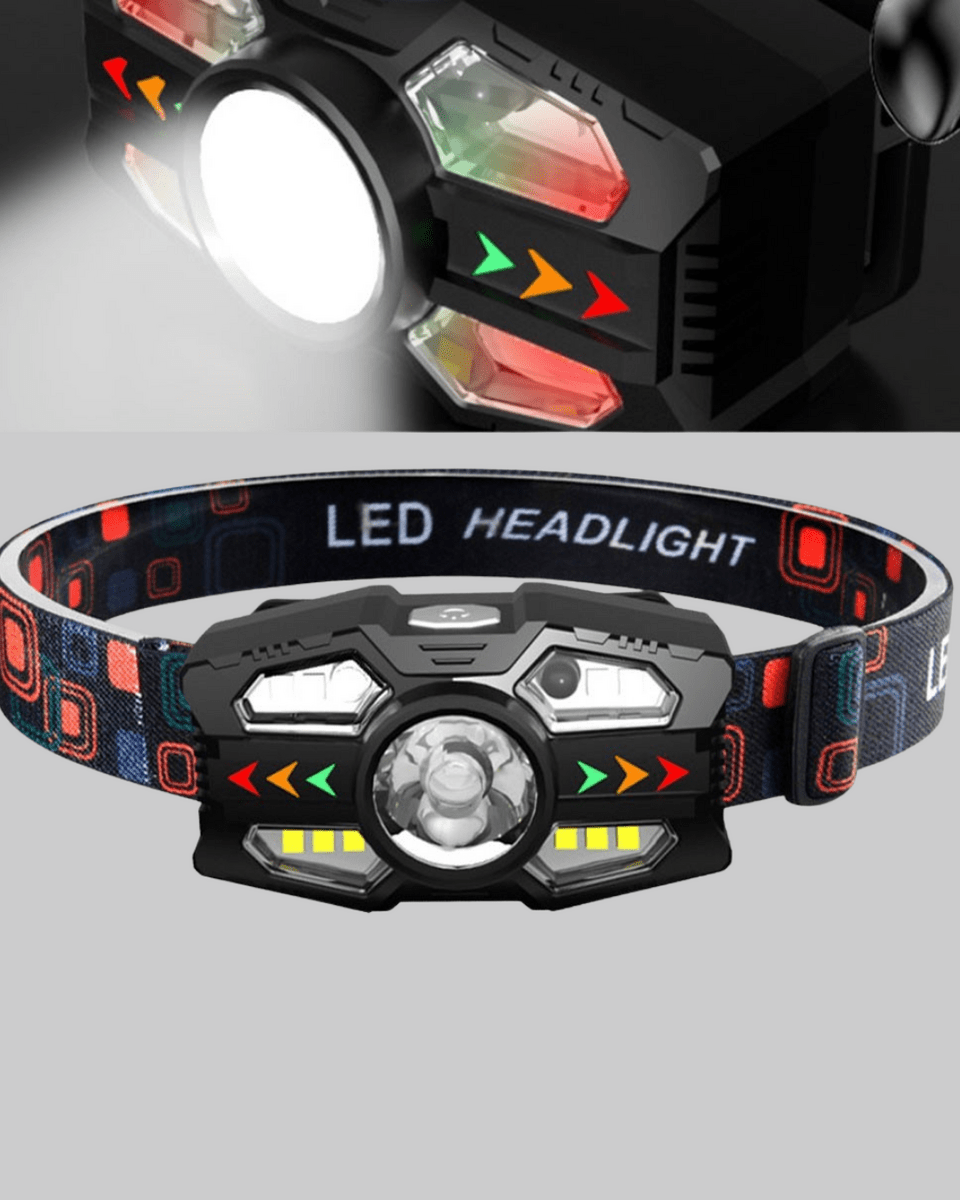 Şarj Edilebilir LED Far Hareket Sensörlü 5 Modlu Outdoor Yeni Nesil