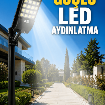 Hareket Sensörlü Solar LED Aydınlatma 3 Modlu Uzaktan Kumandalı Bahçe Lambası