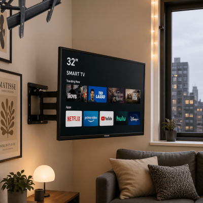Hareketli TV Duvar Askısı 32 55 İnç Döner Eğimli Televizyon Aparatı