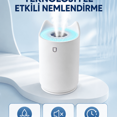 Hava Nemlendirici Ultrasonik Aroma Difüzör 7 Renk LED Işıklı Gece Lambası
