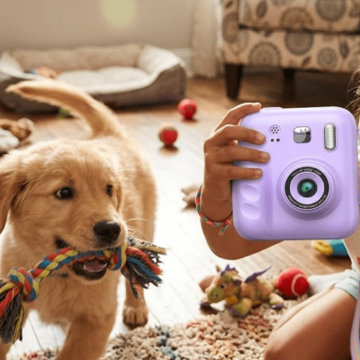 HD Ekranlı Çocuk Fotoğraf Makinesi Video Kayıt ve Baskı Kağıdı Kalem Hediyeli