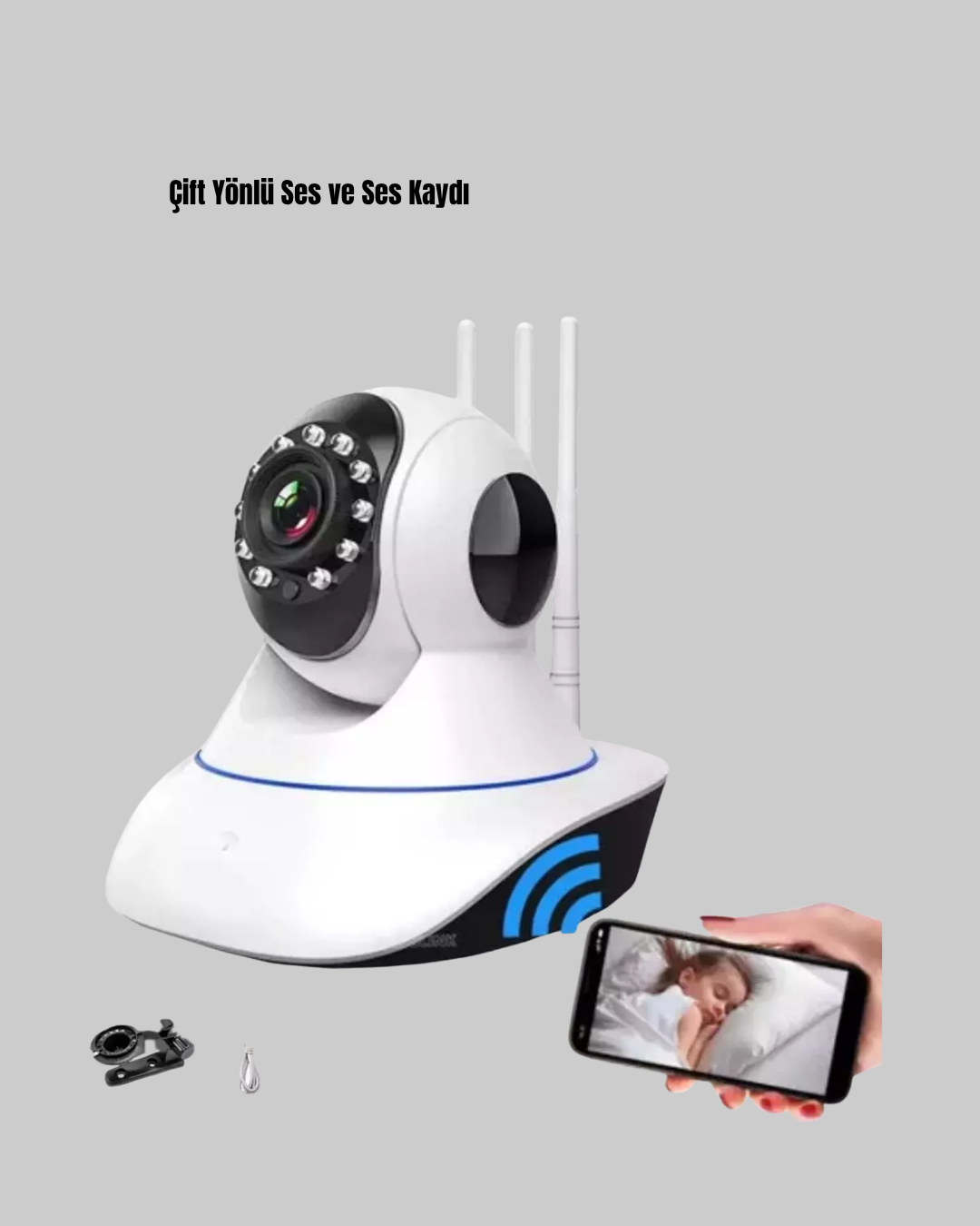 Full HD Akıllı IP Kamera Gece Görüşlü, Hareket Sensörlü, Çift Yönlü Ses ve Online Kayıt Özellikli