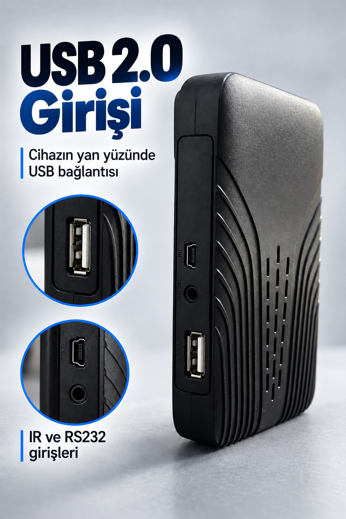 HDMI Kablolu ve Adaptörlü HD Uydu Alıcısı