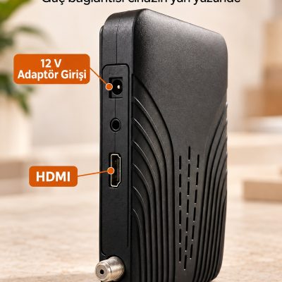 HDMI Kablolu ve Adaptörlü HD Uydu Alıcısı