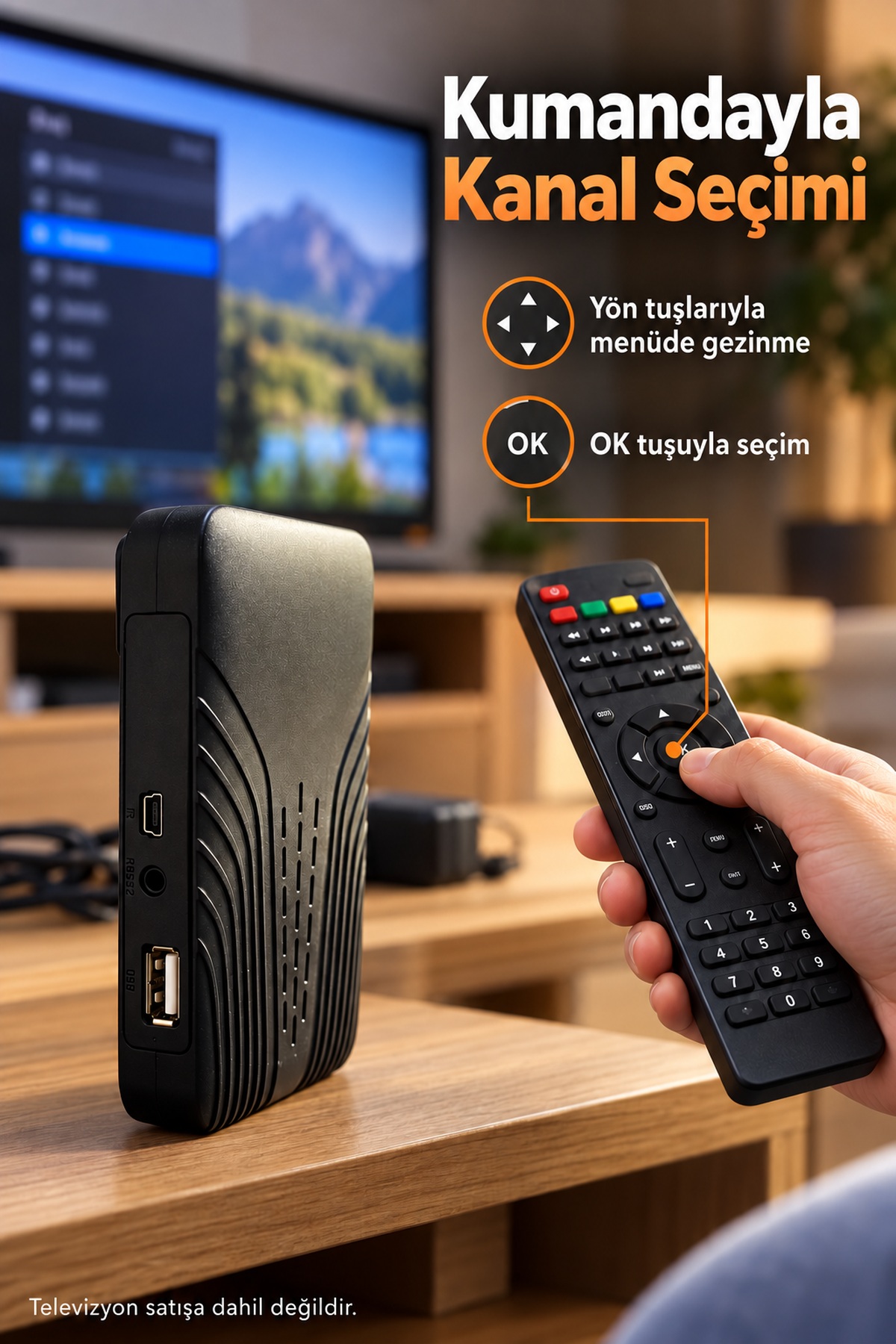 HDMI Kablolu ve Adaptörlü HD Uydu Alıcısı